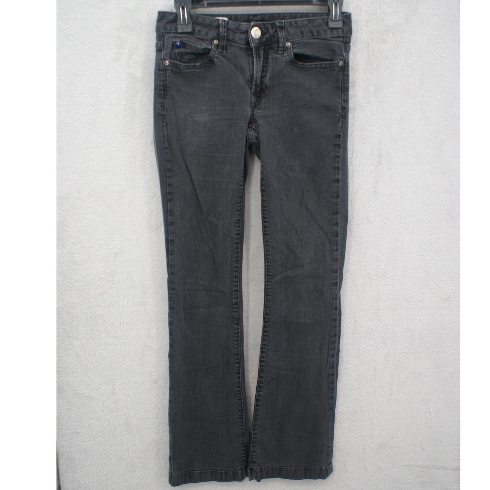 Gap 1969 Long & Lean Jeans Womens 24/00 Faded Black Denim Flare Mid Rise Stretch
